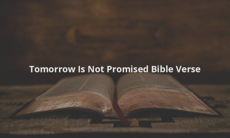 Tomorrow Is Not Promised Bible Verse